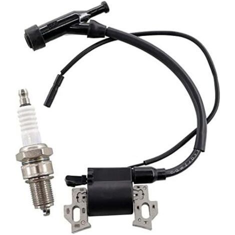 Lot de 2 bobines d'allumage avec bougie compatibles avec moteurs Honda GX110, GX120, GX140, GX160, GX200 OHV 168F/170F 5.5-6.5CV, pour tondeuse et générateur, allumage haute performance. (1/5)