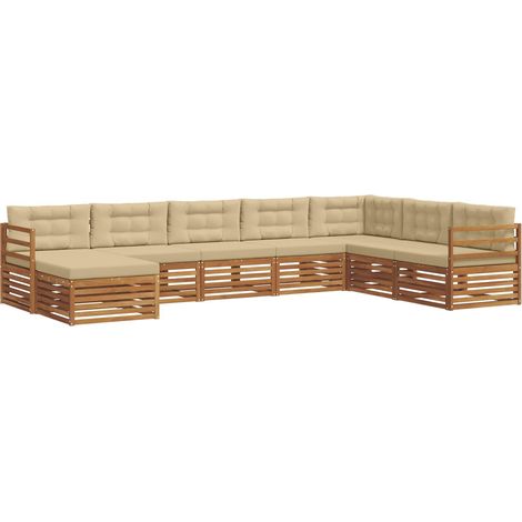Outdoor Sofa Set with Cushion 8 pcs Natural and Beige vidaXL (1/5)