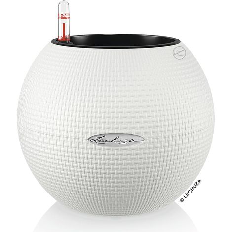 Pot de Fleurs d’Extérieur et d'Interieur – Puro Color – Réserve d'Eau Intégrée – Coloris Blanc – Ø 20 x 16 cm (1/5)