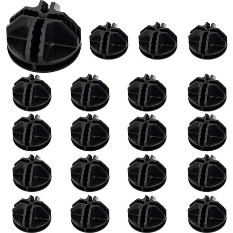 Sollbry 20 conectores de cubo de rejilla de plástico, organizadores, fáciles de usar, para armarios, muebles y el hogar (negro) (1/5)