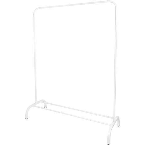 Porte-manteau en métal, porte-manteau multifonctionnel, tringle à vêtements robuste avec cintre inférieur pour manteau, jupe, chemise, pull, blanc, 40x110x150cm (1/5)
