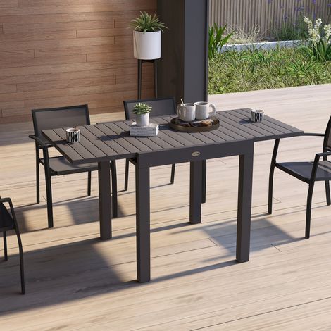 Tavolo da giardino per esterni, resistente alle intemperie, 162 x 80 x 75 cm, grigio