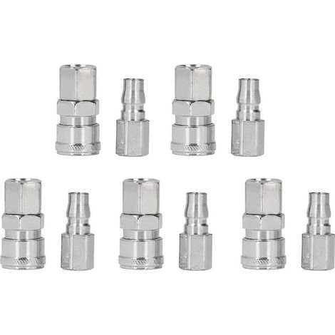 Sets Luftkupplungen, vernickelte Edelstahl-Pneumatik-Schnellkupplungen und Stecker-Set (1/4 F)