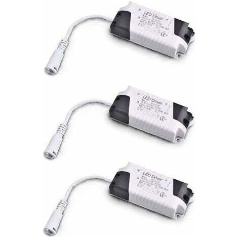 Set of 3 DC transformers (18–24 W), input voltage 85–265 V AC, 50/60 Hz, output voltage 36–72 V DC, 240–260 mA. Suitable for replacing recessed spotlights and other LED lights.