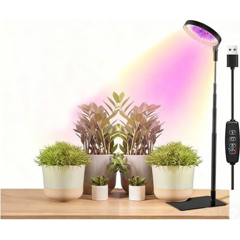 Lampe de croissance - Éclairage pour plantes - Lampe de croissance LED - Anneau d'ange pour plantes succulentes - Lumière rouge, bleue et chaude - Spectre complet pour fleurs et plantes vertes (1/5)