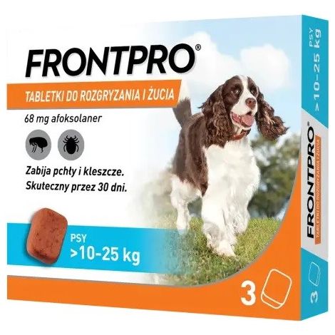 FrontPro Tabletten für Hunde gegen Flöhe und Zecken 10-25 kg 3x68 mg