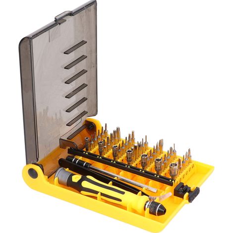 45-in-1 Präzisionsschraubendreher-Set, Miniatur-Reparaturwerkzeug mit Bits, Pinzette und Verlängerung (1/5)