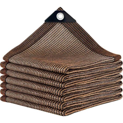 Vela ombreggiante in tessuto PE, copertura per tenda da sole per giardino esterno, patio, cortile, terrazzo, serra, 2x4 m/6,6x13,1 piedi, marrone -Crezuo