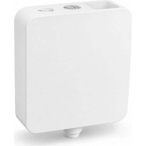 Serbatoio WC murale forato spesso risparmio d'acqua 36 x 41 cm (1/5)