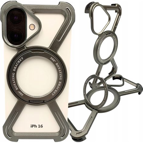 Hülle für iPhone 16 Armored Magsafe Metal Case Titanium 360 Holder (1/5)