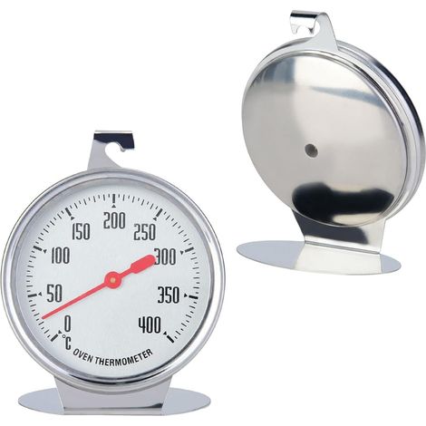 Thermomètre de four en acier inoxydable 0 à 400 °C, à poser ou à suspendre, jauge de température pour four, grill, viande et pâtisserie (1/5)