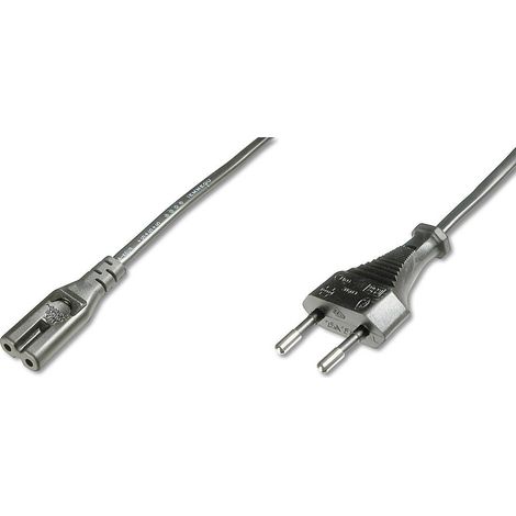 Cordon électrique Digitus appareils IEC, alimentation [1x prise femelle C7 - 1x fiche Euro mâle] 1.80 m noir S382581 (1/4)