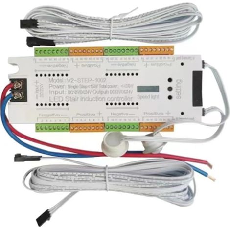 Kit de Contrôleur de Lumière D'Escalier à Capteur de Mouvement LED pour Éclairage D'Escalier Automatique à 32 Canaux pour Bande Flexible D'Escalier 12 V 24 V (1/5)