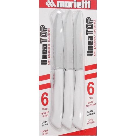 Coltelli bistecca microdentati bianchi Marietti Top set 6 pz (1/4)