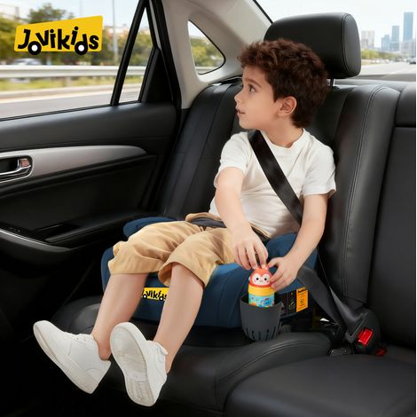 MEUBLIV Elevador para coche infantil ISOFIX 37x44x23 cm azul – funda lavable, portavasos (1/5)