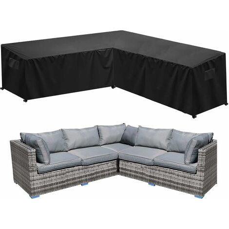Kaelt - Housse Canapé d'angle Jardin Imperméable 420D Oxford Anti-Poussière Housse pour Meubles de Jardin Forme en L Couverture canapé de Coin (27027087) (1/5)
