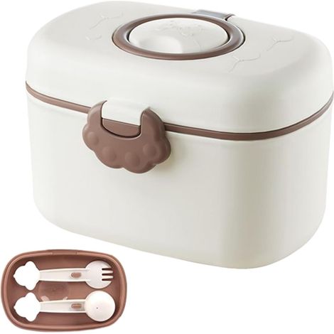 Pot de stockage de poudre de lait trouble (petit modèle) - 380 ml Étanche, pelle et fourchette incluses Pour la nourriture et les voyages de bébé (1/5)