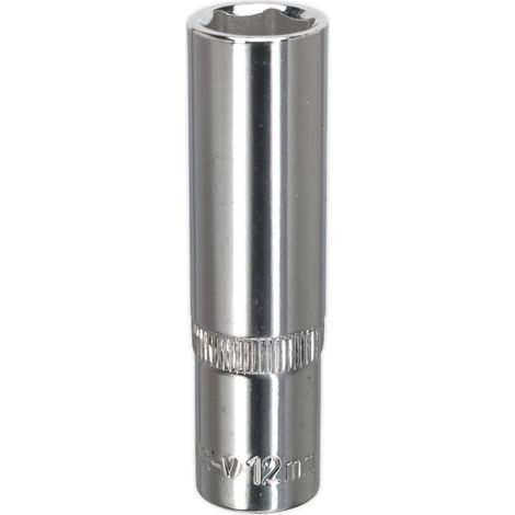 Sealey SP3812D Premier Fully Polished Deep Socket 3/8"Sq Drive 12mm