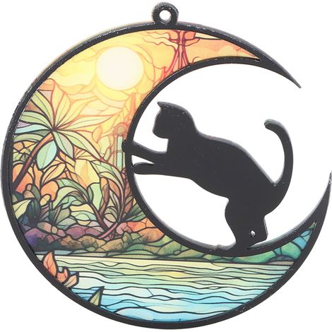 Gedenk-Sonnenfänger für Katzen, Buntglasfenster, farbenfroh, UV-bedruckt, Acryl-Hängeornamente zum Gedenken an verstorbene Katzen, Typ TYU403 (1/5)
