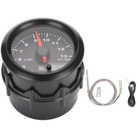 BUNTHAUS 2in 52mm Exhaust Gas Temp Gauge 7-Colors Auto Car Digital LED EGT Meter with Sensor
