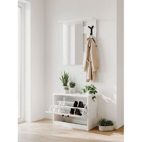 Eingangsgarderobe - Weiße Dekoration - B65 x H180 x T25 cm (1/5)