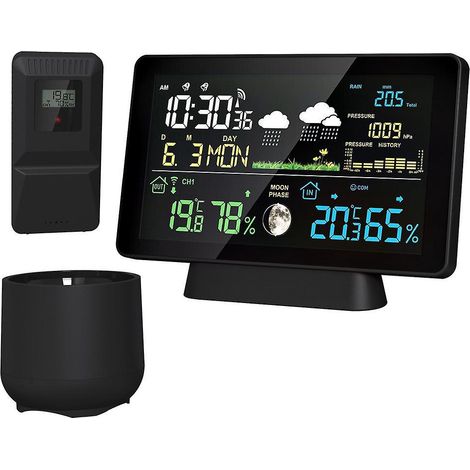 Multifunktionale professionelle elektronische Wetterstation mit intelligentem Farbbildschirm, Uhr und Temperaturanzeige