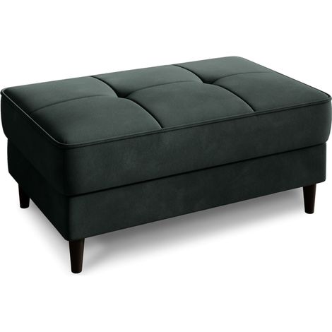 Pouf avec rangement en tissu BOZA-Vert épinard (1/5)