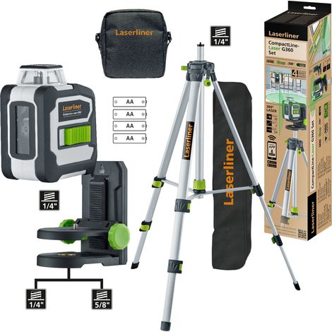 Laserliner Verde 360° laser di linea CompactLine-Laser G360 Set con treppiede compatto