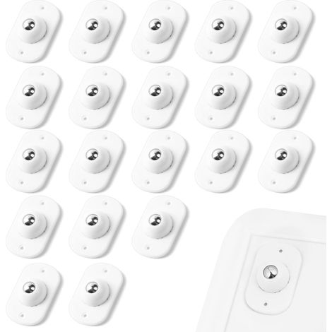 20pcs Mini Roulettes Pivotantes Auto-adhésives, Blanc Roulettes pour Petits Meuble 360°, Autocollantes Petit Roulette à Bille pour Poubelle, Boîte de Rangement, Appareils Ménagers (1/5)