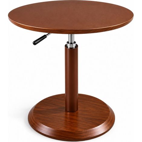 Höhenverstellbarer Beistelltisch K80 Ø50 cm Braun (1/5)