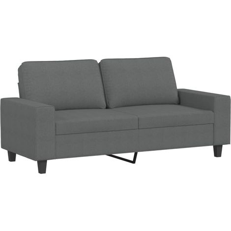 Canapé Sofa à 2 places Gris foncé 140 cm Tissu (1/5)
