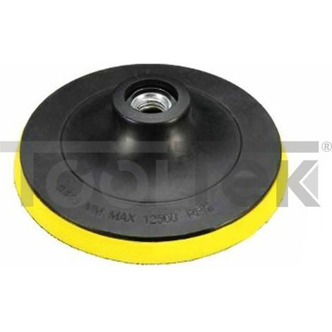 PLATORELLO CON VELCRO X CARTA VETRATA+ADATTATORE125mm TRAPANO SMERIGLIATRICE (1/4)