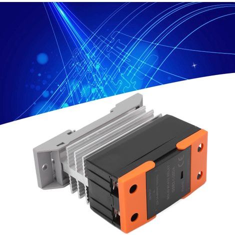 Solid-state relay (SSR), DC input 3-32V, AC output 24-480V, integrated heat sink, for domestic applications (1/5)