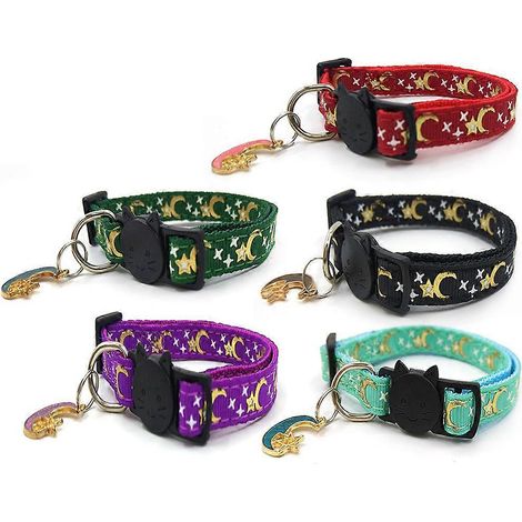 Hundehalsband mit Stern- und Mondanhänger