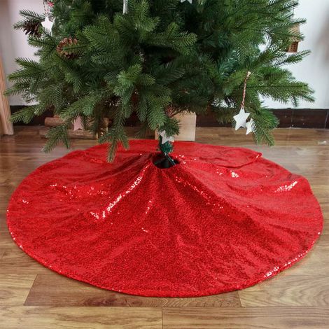 Jupe Pour Arbre De Noël - Ronde 122 X 122 Cm - Dos Antidérapant - Décor Festif Pour Arbre - 1 Pièce (1/5)