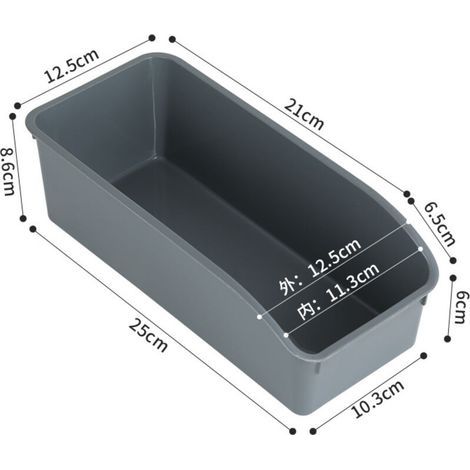 Boîte de rangement empilable pour aliments, supermarché, supérette, boîte de rangement, boîte à collations (couleur : plomb) (1/2)