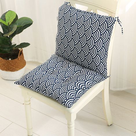 Galette de chaise Coussin Chaise Jardin – Coussin Exterieur Confortable et épais - Idéal pour intérieur et extérieur - 40x40 cm - Bleu (1/3)