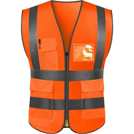 Gilet Réfléchissant - Maille Respirante - Sécurité Nocturne Chantier Route - Taille Unique - 1 Pièce (1/5)