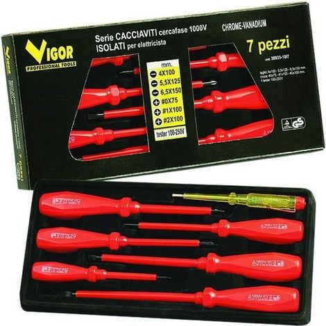 Serie Cacciaviti Vigor Crv Taglio/Croce Isolati Pezzi 7 (1/2)