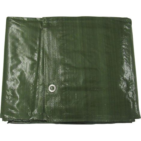 Heavy Duty Tarpaulin Ground Sheet (Waterproof Cover Tarp Eyelets Green) (1/5)