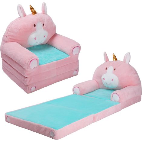 Canapé Enfant,Peluche Pliable Canapé-Lit Fauteuil Enfant Licorne (1/5)