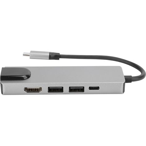 Hub USB-C vers HDMI 4K avec Port Ethernet Gigabit RJ45 et 4 Ports d'Extension Multifonction (1/5)