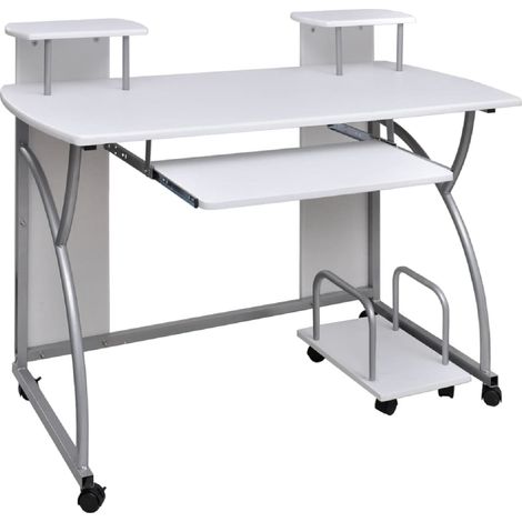 Computertisch Weiß 110x52x88,5 cm Holzwerkstoff