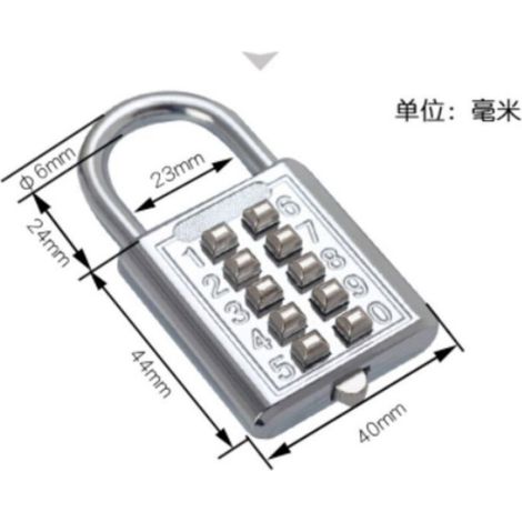 Cadenas À Bouton-Poussoir - 10 Chiffres - Acier Inoxydable - Pour Casier De Salle De Sport - 1 Pièce (1/4)