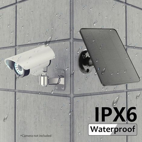 Pannello solare per telecamera di sicurezza, pannello solare impermeabile da 4 W, pannello solare con porta micro (nero) (1/4)