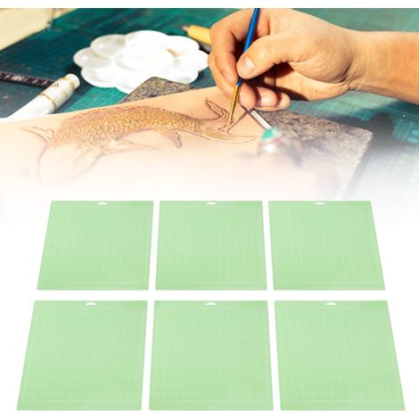 Tapis de découpe pour machine à lettrage Cricut (tapis de découpe Cameo4, tapis de découpe pour couture, vert, 6 pièces au total) (1/5)