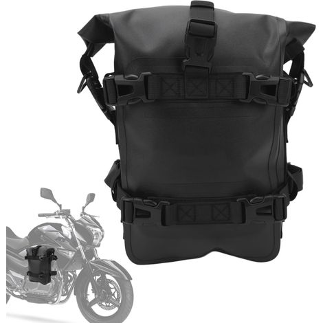 Borsa da paraurti per moto, borsa laterale/posteriore da 4 litri, tappetino antiscivolo ispessito, universale, antiurto e impermeabile, a sgancio rapido - nera (1/5)