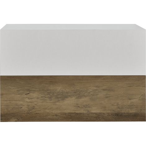 Conjunto de dos estantes de pared para dormitorio con 2 cajones efecto madera blanco mate 46 x 30 x 15 cm 030007098 (1/3)
