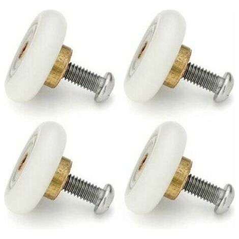 Lot de 4 roulettes de rechange pour porte de douche coulissante – Plastique POM – Diamètre 20 mm – Installation facile avec vis M6 (1/3)