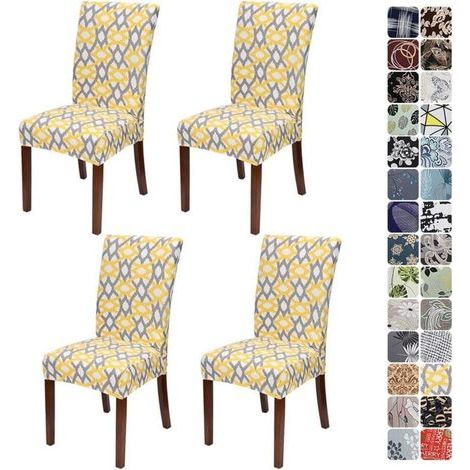 4 housses de chaise universelles, faciles à nettoyer et durables, pour les hôtels, les fêtes, la maison, les restaurants, les cuisines B (1/4)